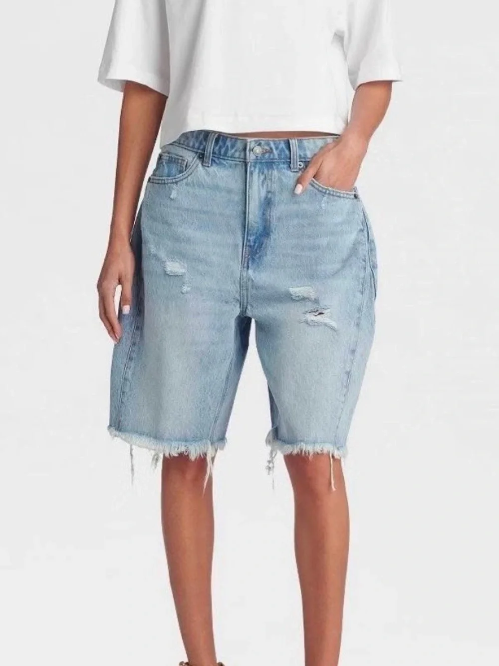 KBB by Kahlana Rachel blue denim shorts - Picture 2 of 2